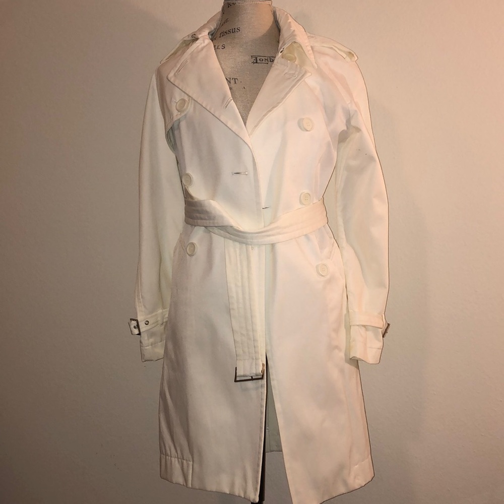 Off White Buttoned Trench Coat - image 1